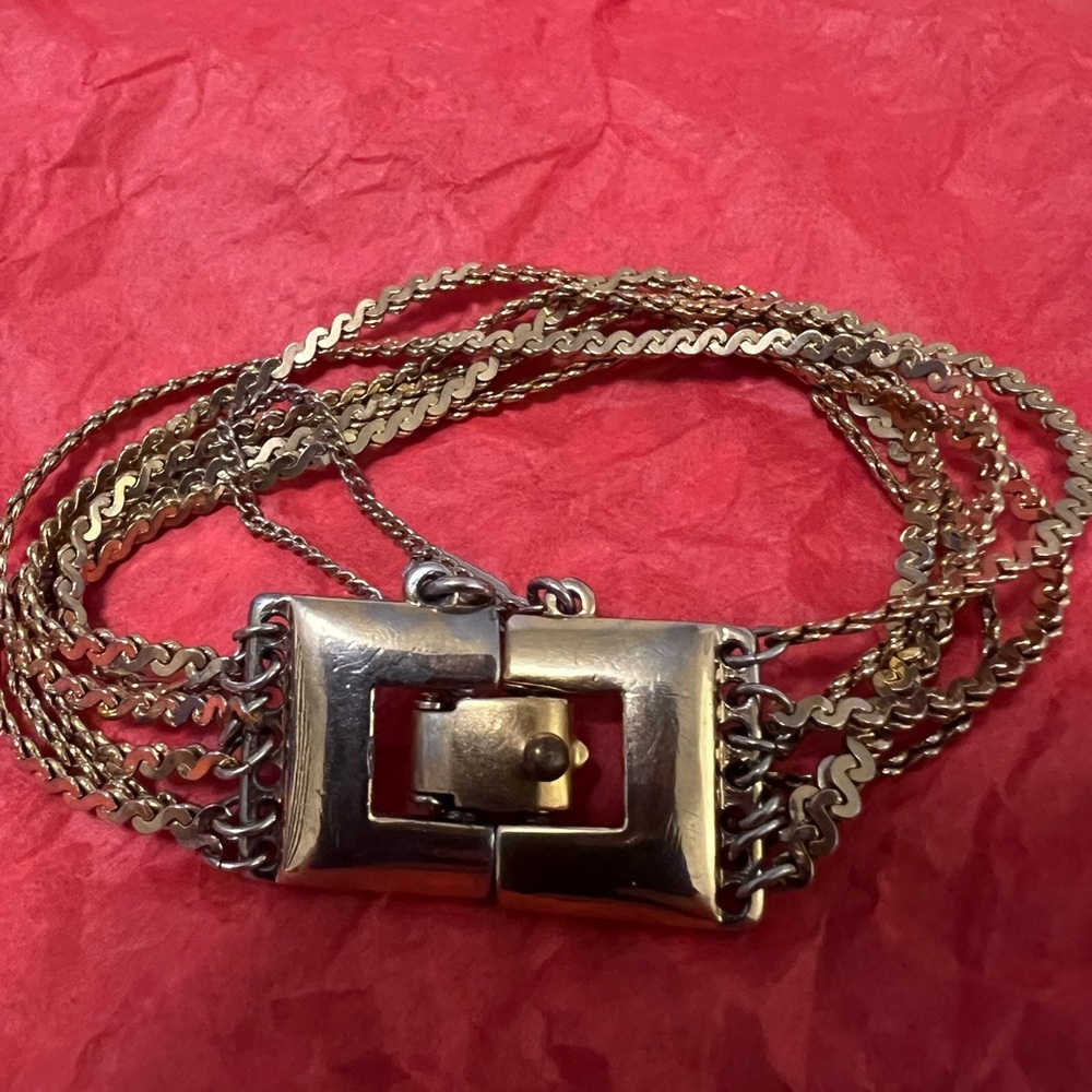 Vintage Monet Multi-Strand Bracelet with Square Clasp ✨